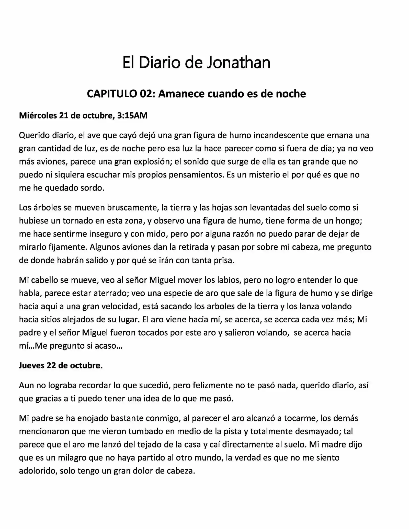 El Diario De Jonathan (Novela: Chapter 2 - Page 1