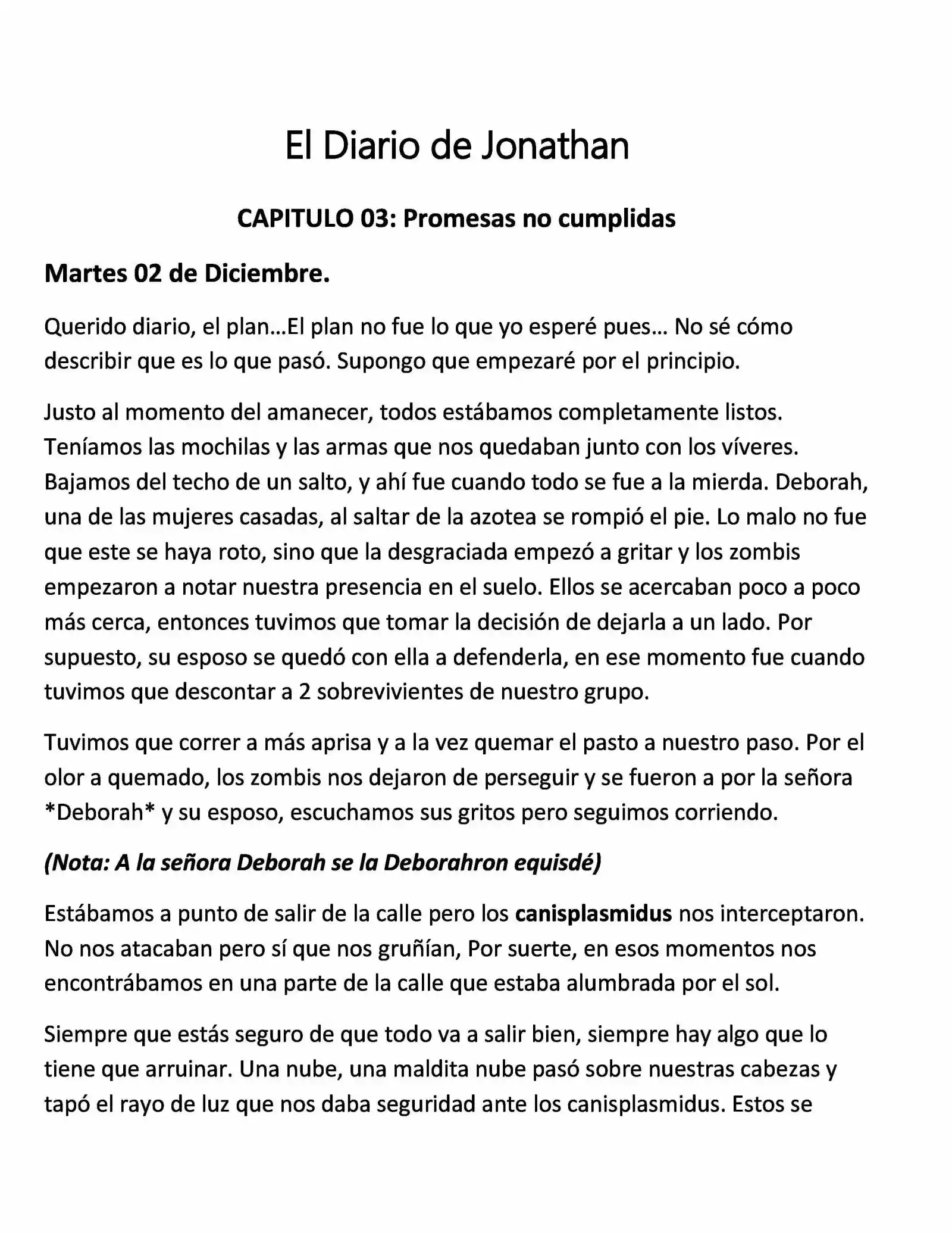 El Diario De Jonathan (Novela: Chapter 3 - Page 1