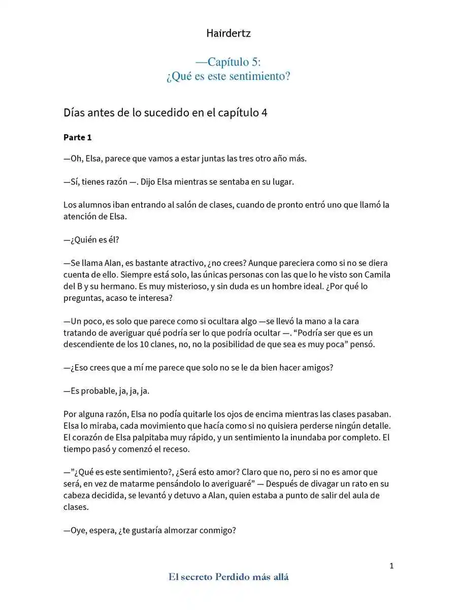 El Secreto Perdido Más Allá (Novela: Chapter 5 - Page 1