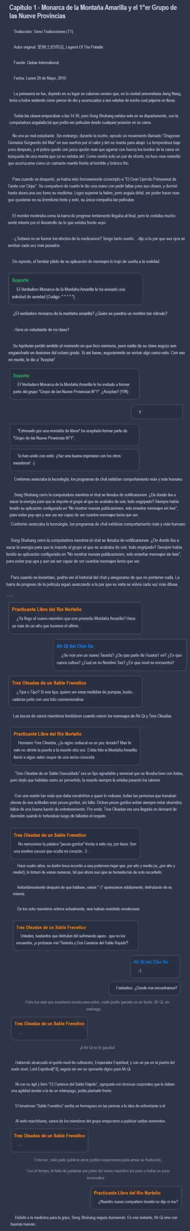 Grupo De Chat De Cultivantes (Novela: Chapter 1 - Page 1