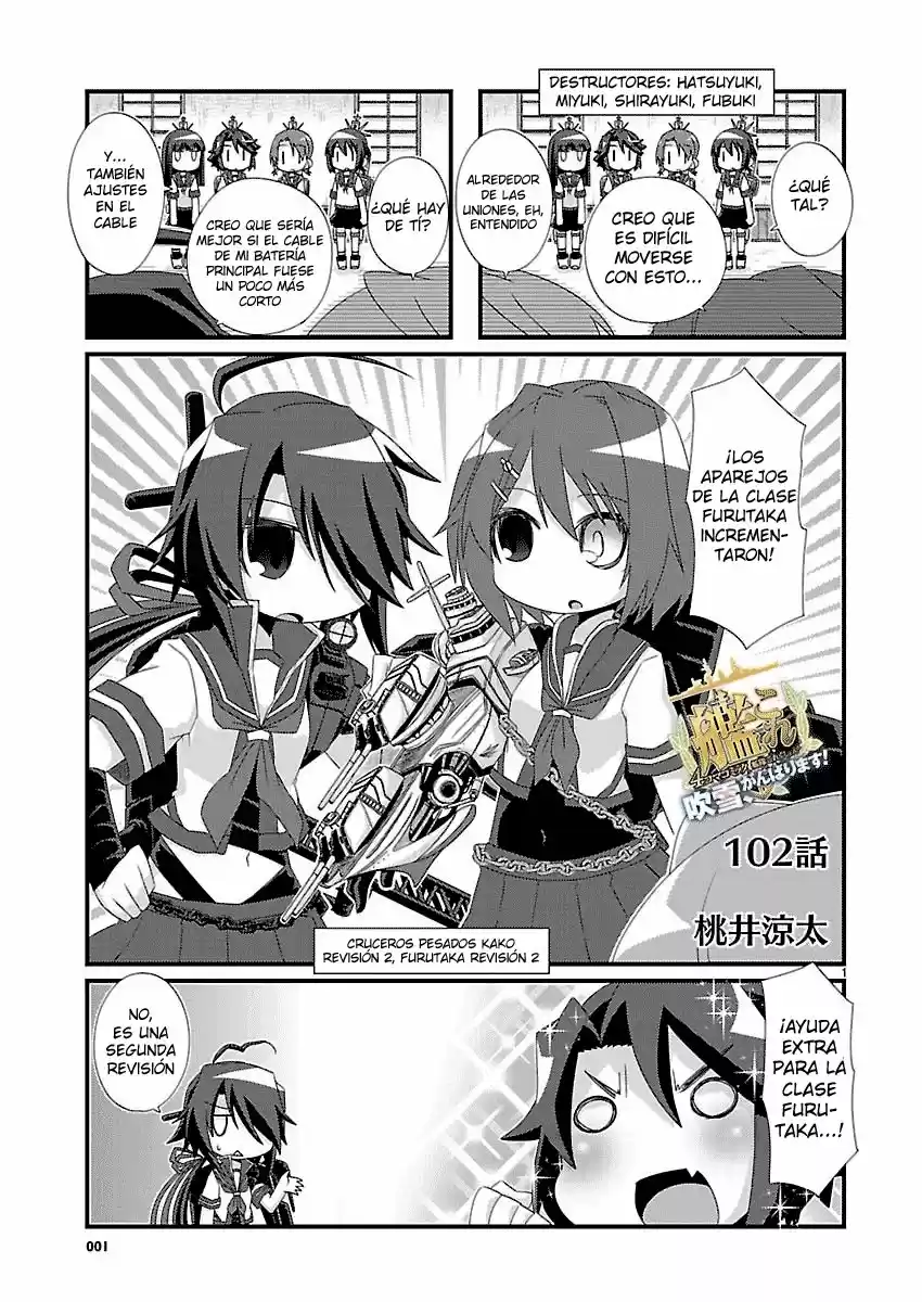 Kantai Collection 4-koma Comic: Fubuki- Ganbarimasu: Chapter 102 - Page 1