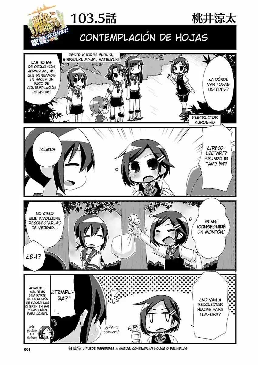 Kantai Collection 4-koma Comic: Fubuki- Ganbarimasu: Chapter 103 - Page 1