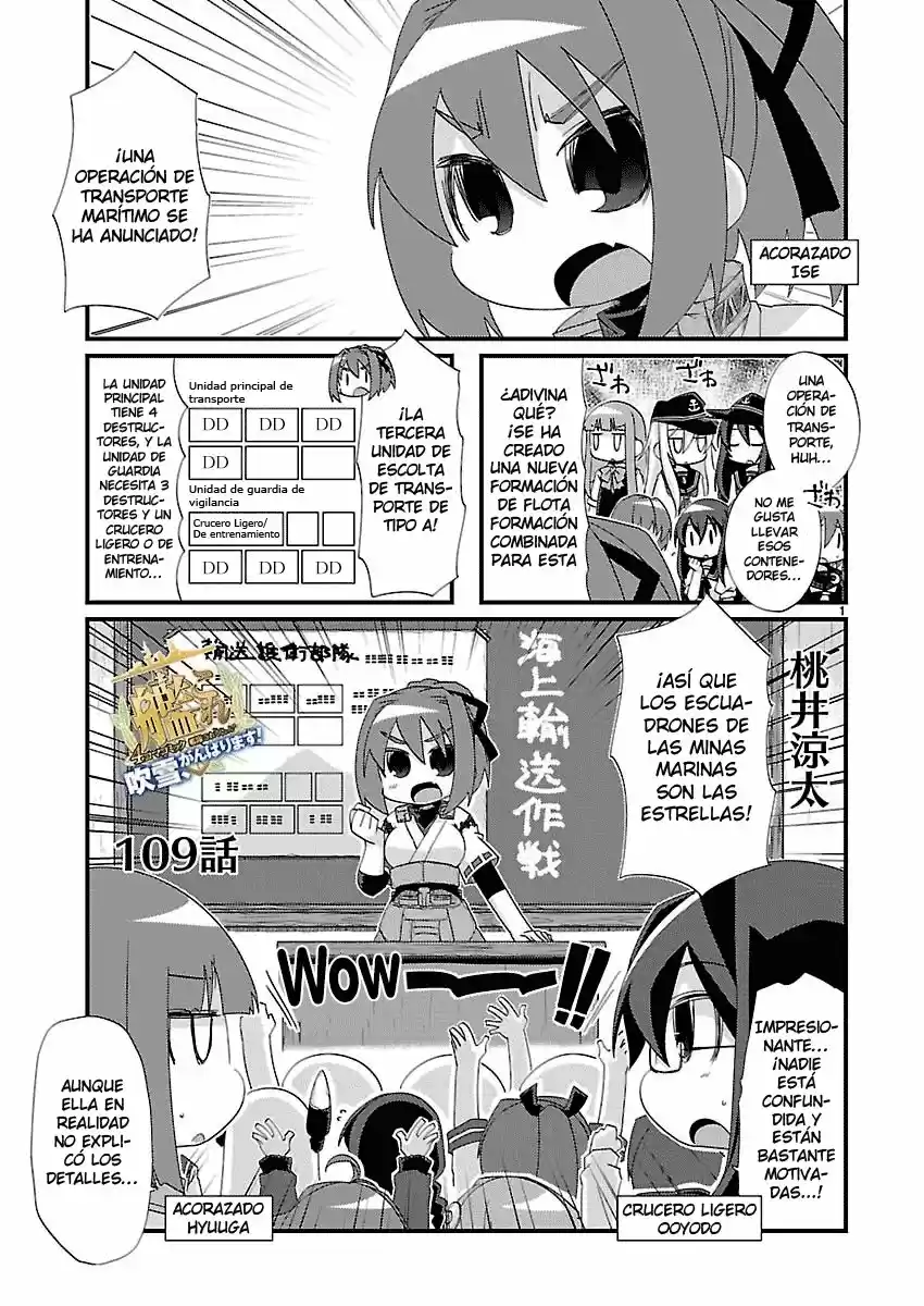 Kantai Collection 4-koma Comic: Fubuki- Ganbarimasu: Chapter 109 - Page 1