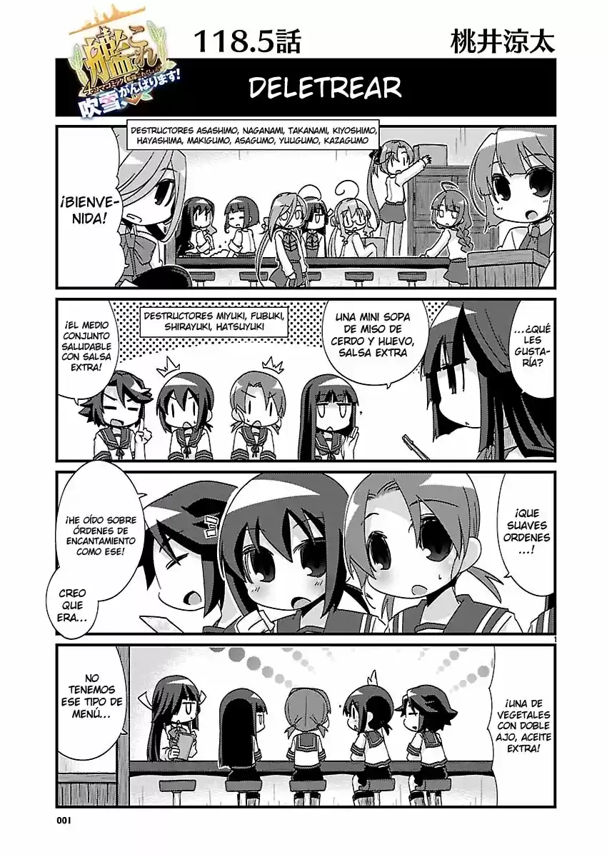 Kantai Collection 4-koma Comic: Fubuki- Ganbarimasu: Chapter 118 - Page 1