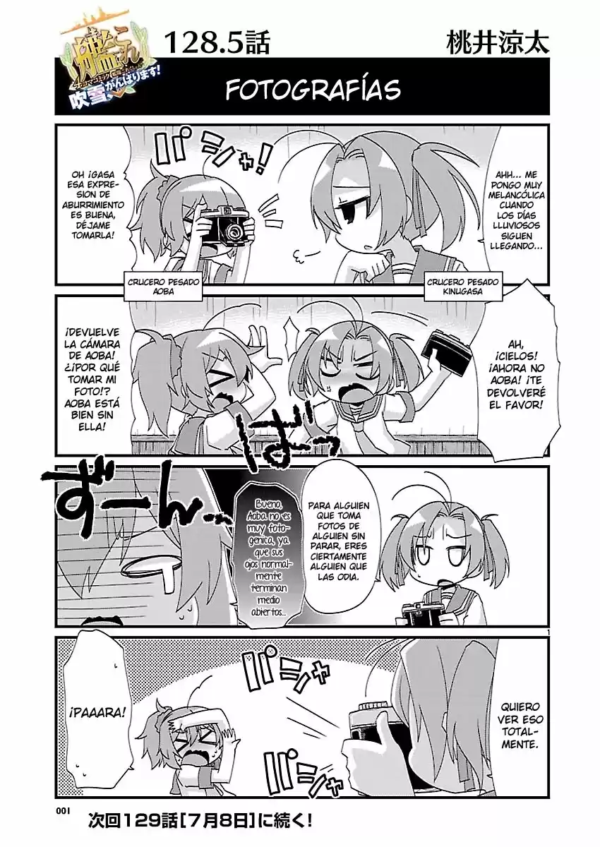 Kantai Collection 4-koma Comic: Fubuki- Ganbarimasu: Chapter 128 - Page 1