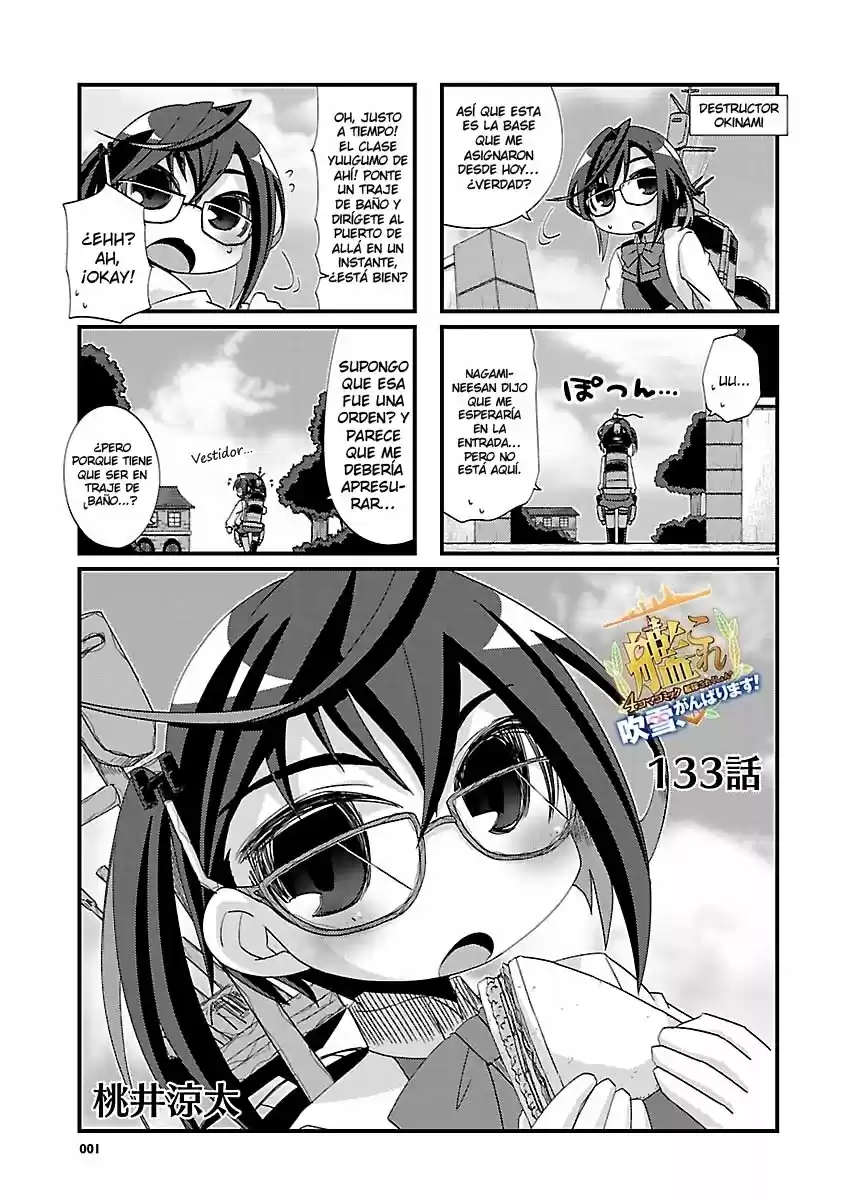 Kantai Collection 4-koma Comic: Fubuki- Ganbarimasu: Chapter 133 - Page 1