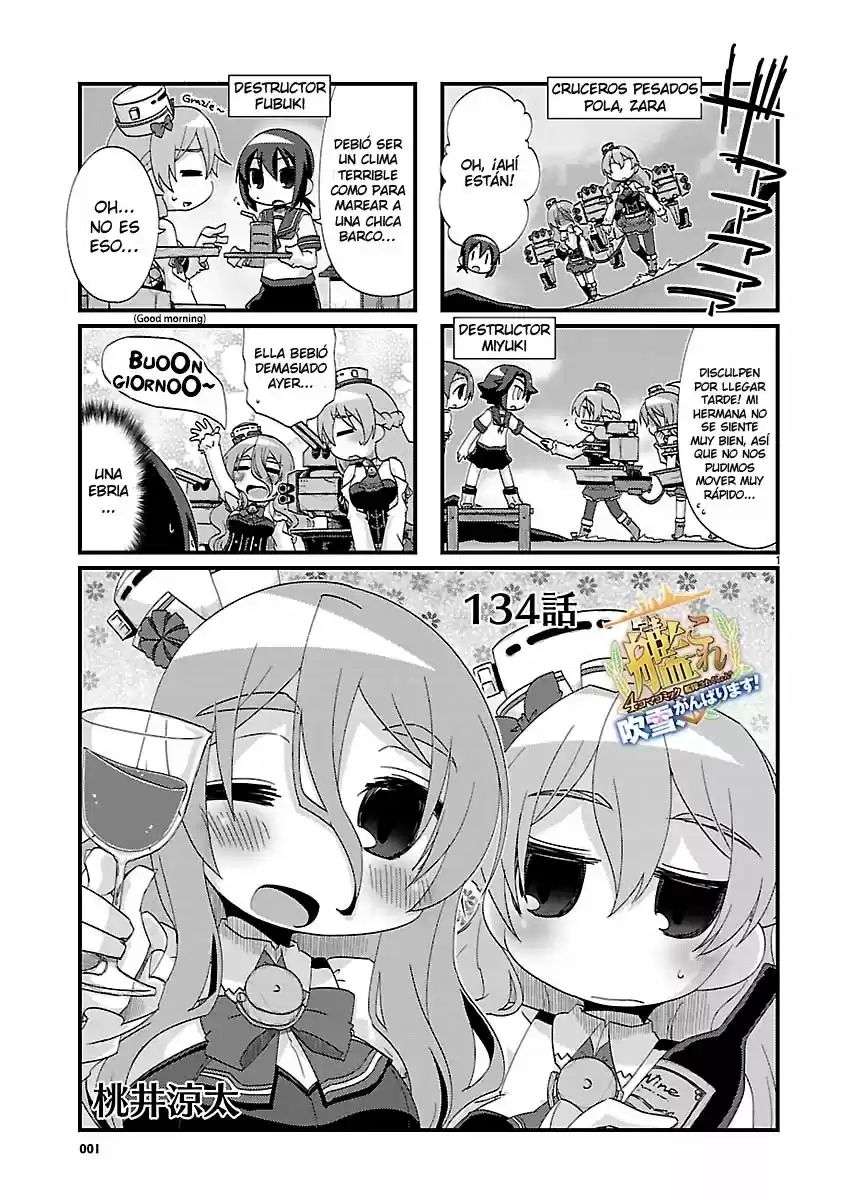 Kantai Collection 4-koma Comic: Fubuki- Ganbarimasu: Chapter 134 - Page 1