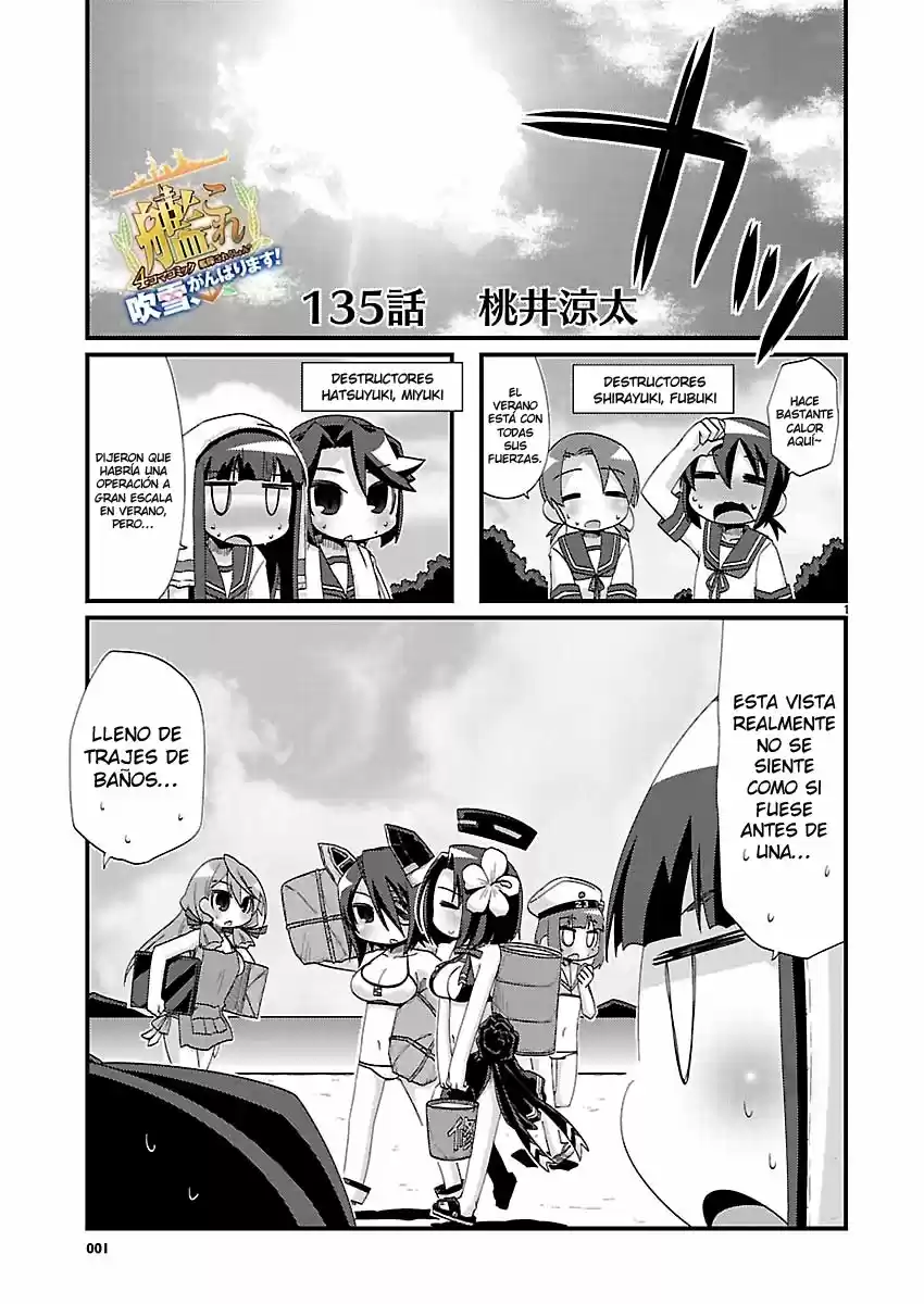 Kantai Collection 4-koma Comic: Fubuki- Ganbarimasu: Chapter 135 - Page 1