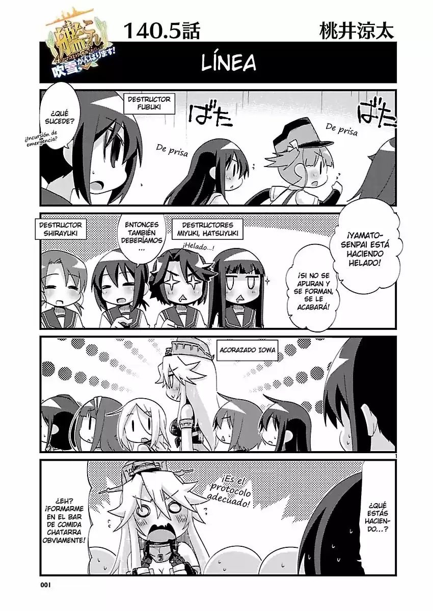 Kantai Collection 4-koma Comic: Fubuki- Ganbarimasu: Chapter 140 - Page 1