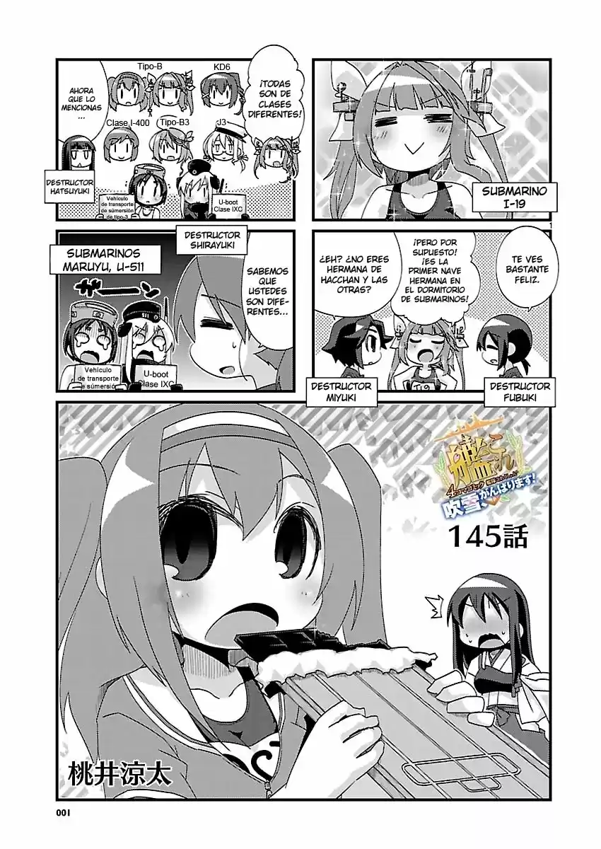 Kantai Collection 4-koma Comic: Fubuki- Ganbarimasu: Chapter 145 - Page 1