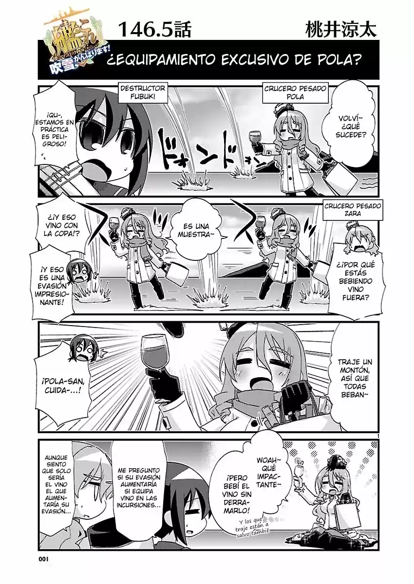 Kantai Collection 4-koma Comic: Fubuki- Ganbarimasu: Chapter 146 - Page 1