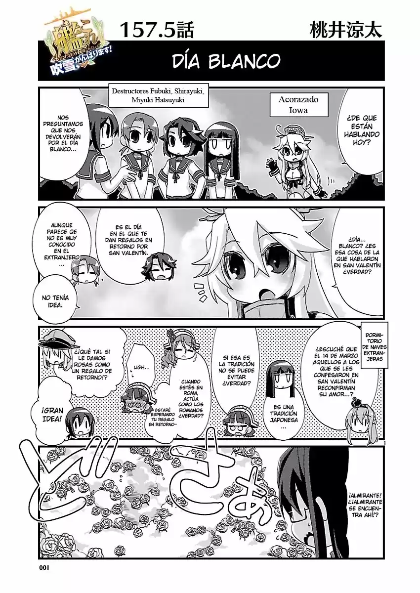 Kantai Collection 4-koma Comic: Fubuki- Ganbarimasu: Chapter 157 - Page 1