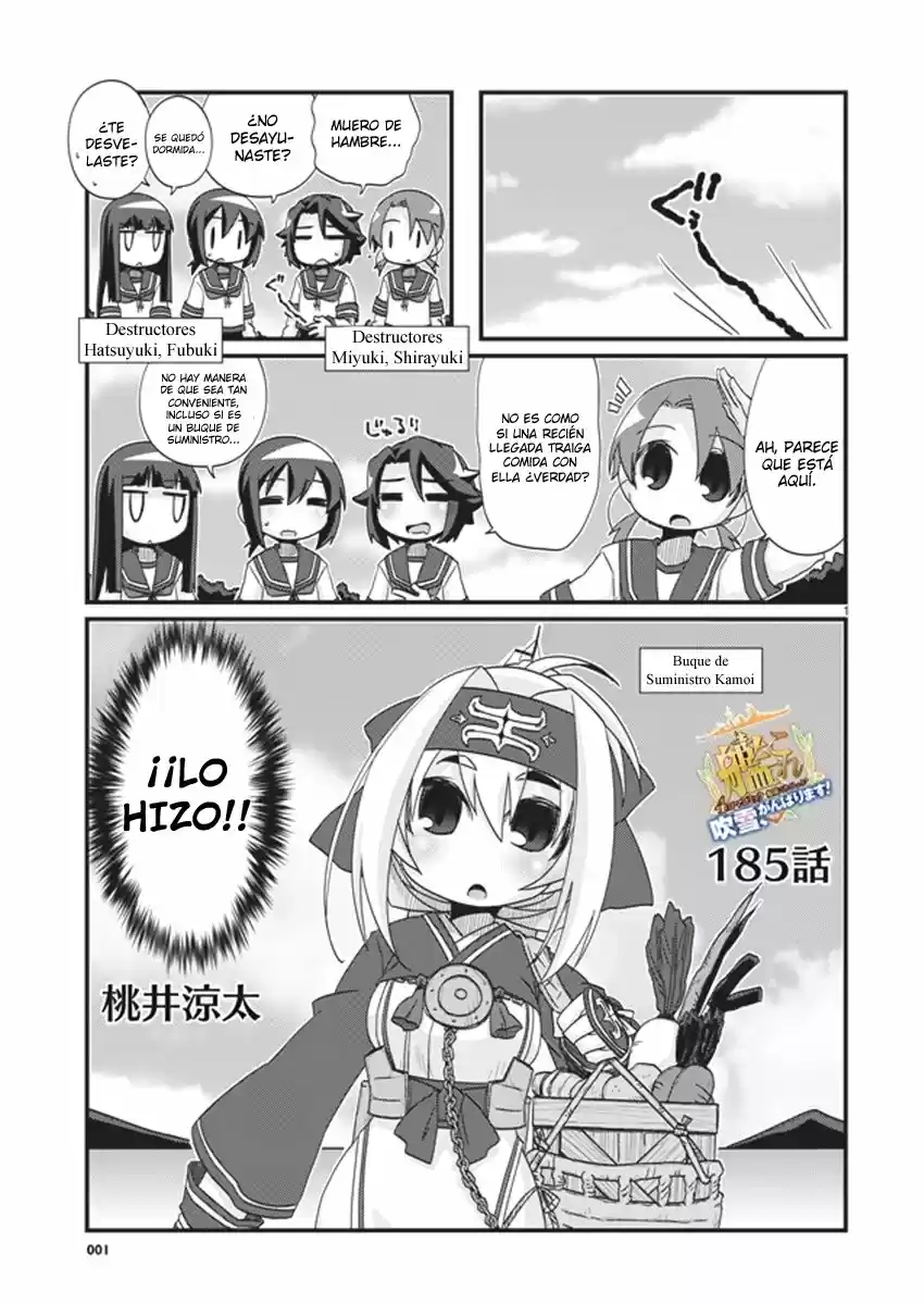 Kantai Collection 4-koma Comic: Fubuki- Ganbarimasu: Chapter 185 - Page 1