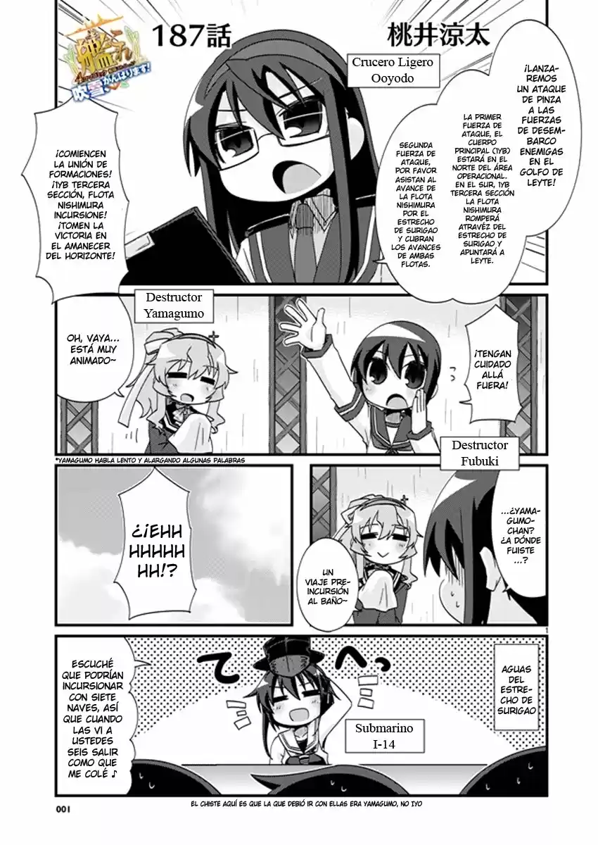 Kantai Collection 4-koma Comic: Fubuki- Ganbarimasu: Chapter 187 - Page 1