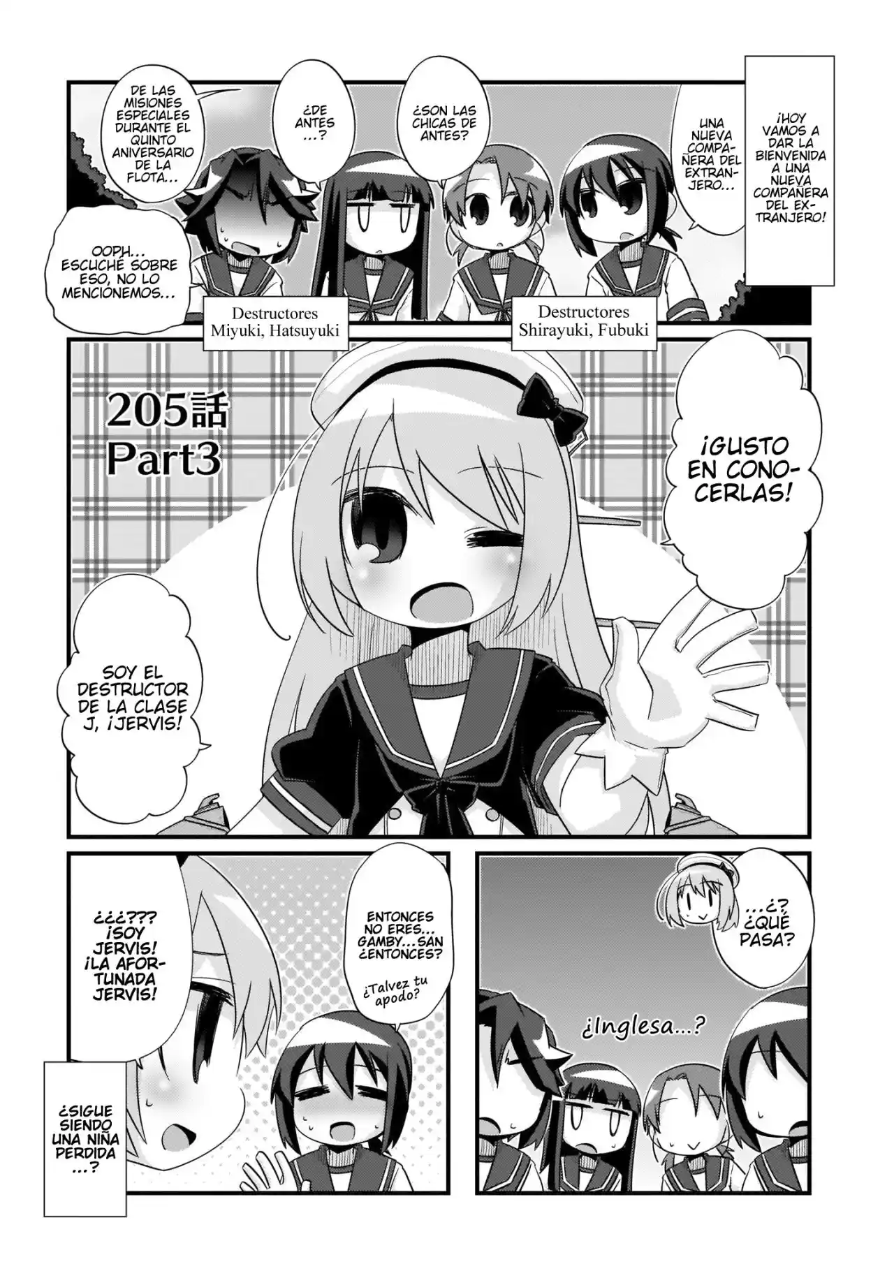 Kantai Collection 4-koma Comic: Fubuki- Ganbarimasu: Chapter 205 - Page 1