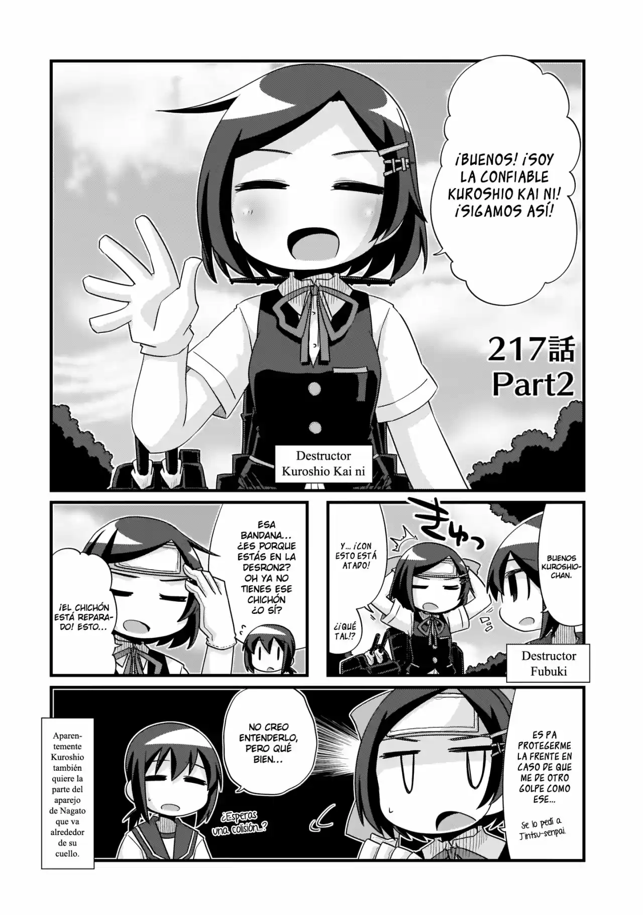 Kantai Collection 4-koma Comic: Fubuki- Ganbarimasu: Chapter 217 - Page 1