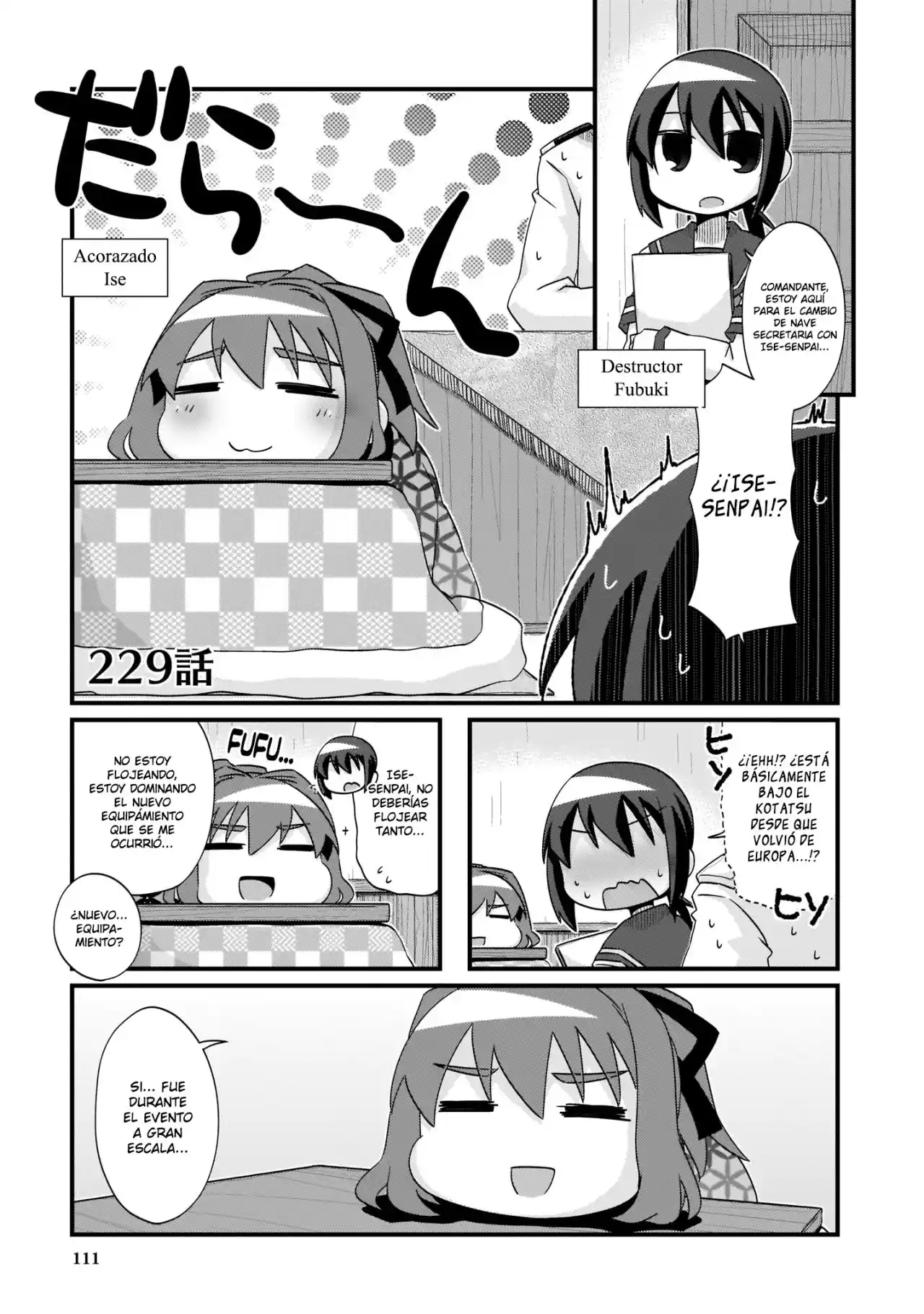 Kantai Collection 4-koma Comic: Fubuki- Ganbarimasu: Chapter 229 - Page 1