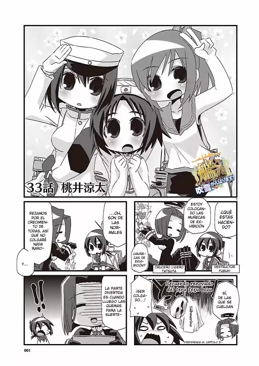 Kantai Collection 4-koma Comic: Fubuki- Ganbarimasu: Chapter 33 - Page 1