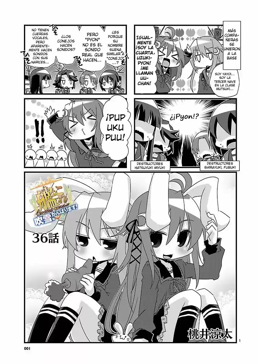 Kantai Collection 4-koma Comic: Fubuki- Ganbarimasu: Chapter 36 - Page 1