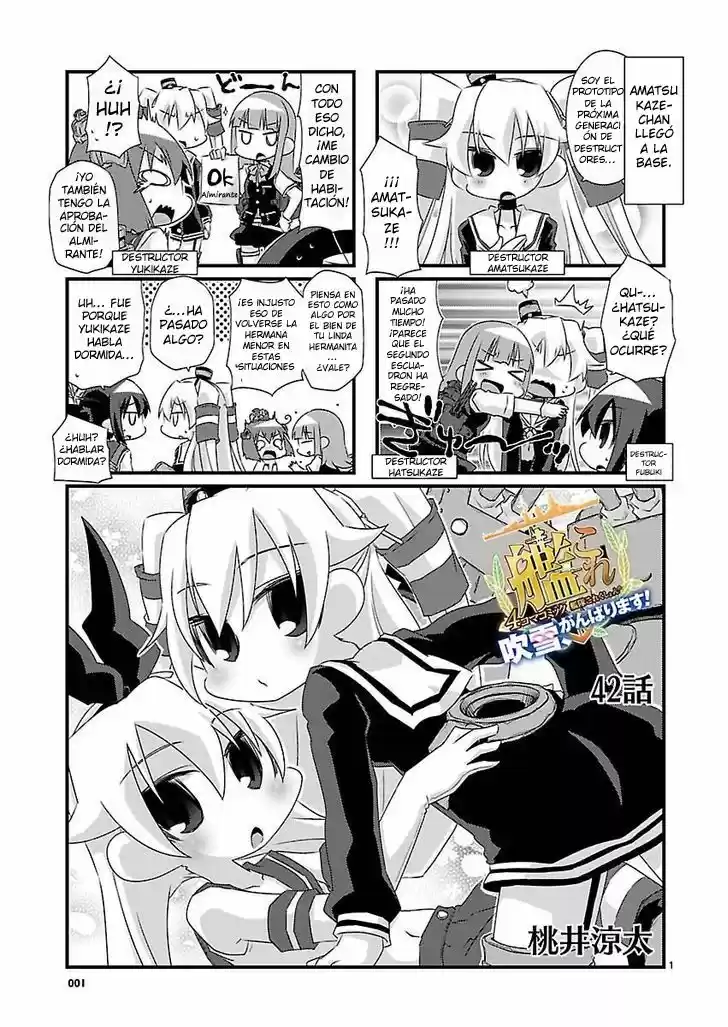 Kantai Collection 4-koma Comic: Fubuki- Ganbarimasu: Chapter 42 - Page 1