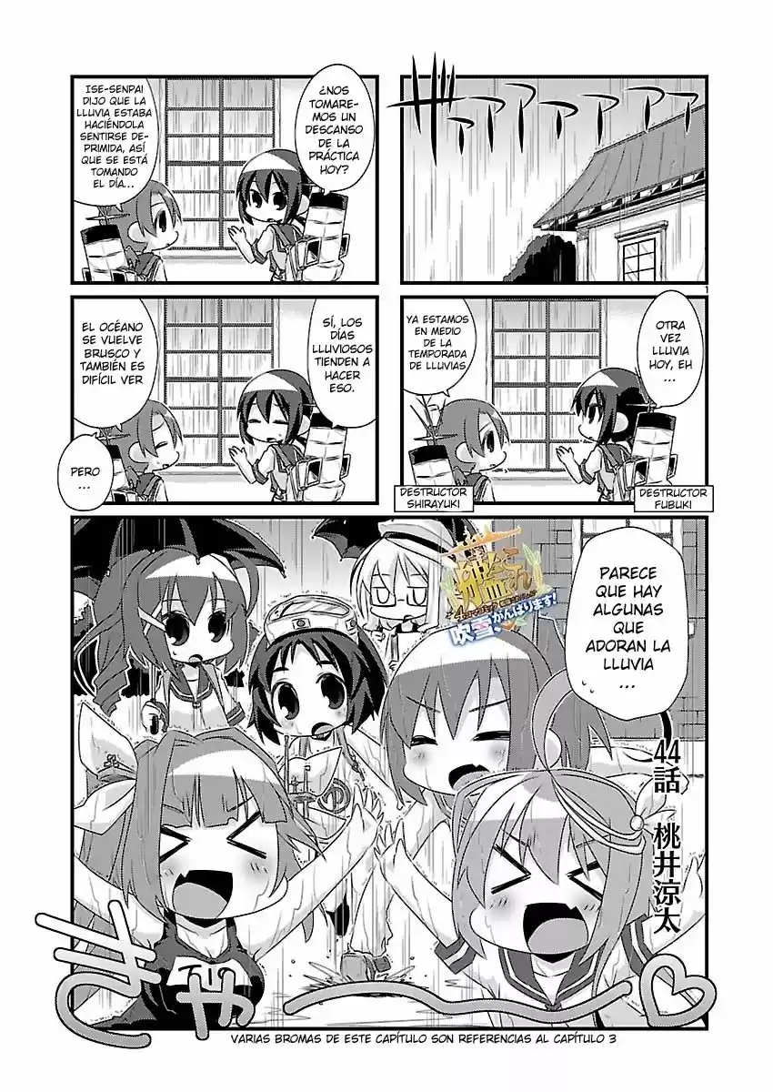 Kantai Collection 4-koma Comic: Fubuki- Ganbarimasu: Chapter 44 - Page 1