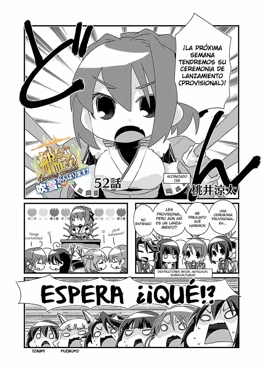 Kantai Collection 4-koma Comic: Fubuki- Ganbarimasu: Chapter 52 - Page 1