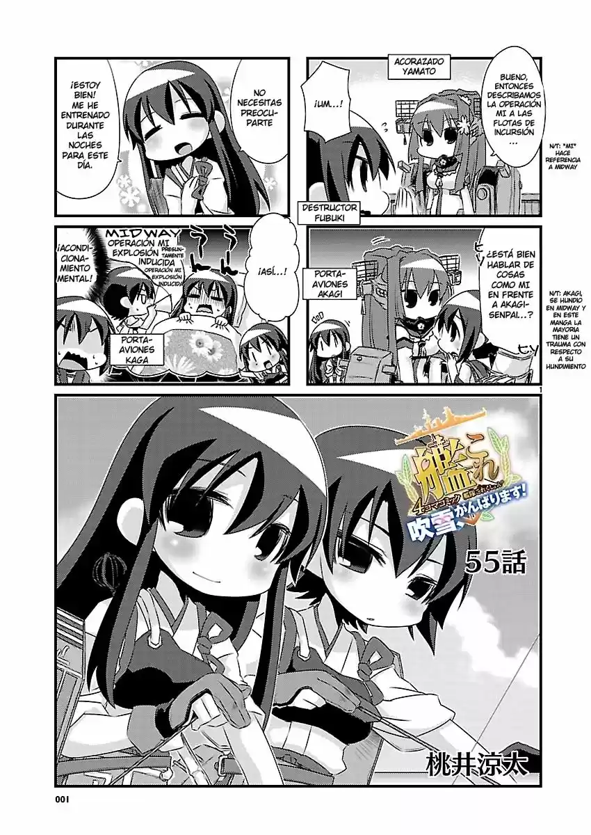 Kantai Collection 4-koma Comic: Fubuki- Ganbarimasu: Chapter 55 - Page 1