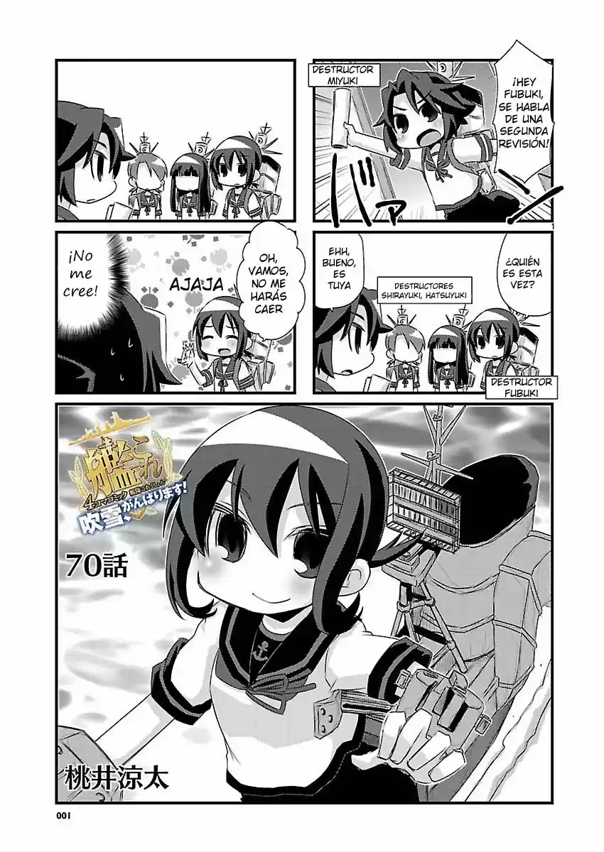 Kantai Collection 4-koma Comic: Fubuki- Ganbarimasu: Chapter 70 - Page 1