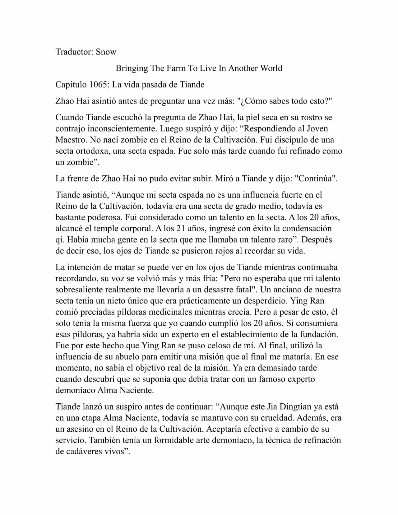 Llevando La Granja Para Vivir En Otro Mundo (Novela: Chapter 1065 - Page 1