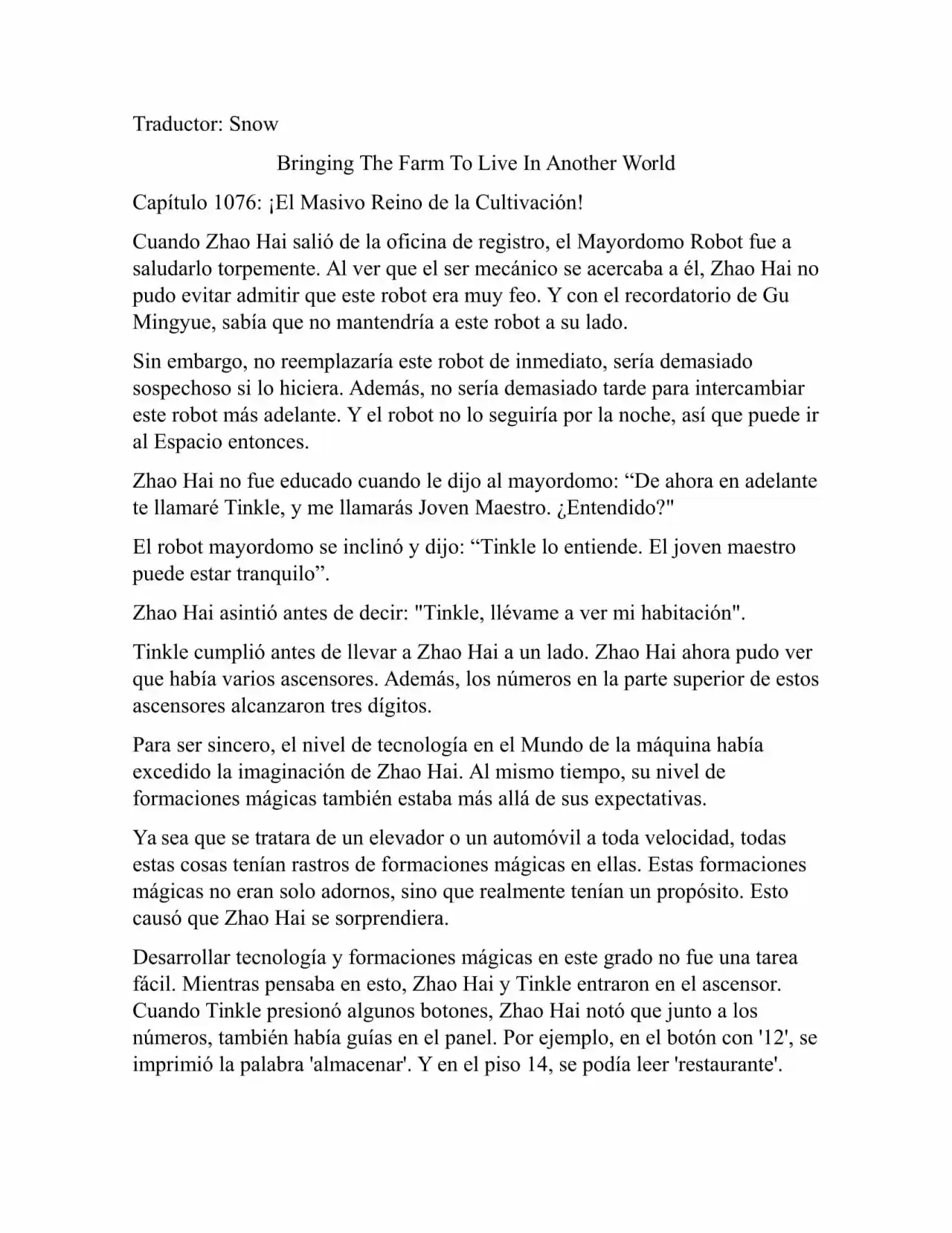 Llevando La Granja Para Vivir En Otro Mundo (Novela: Chapter 1076 - Page 1