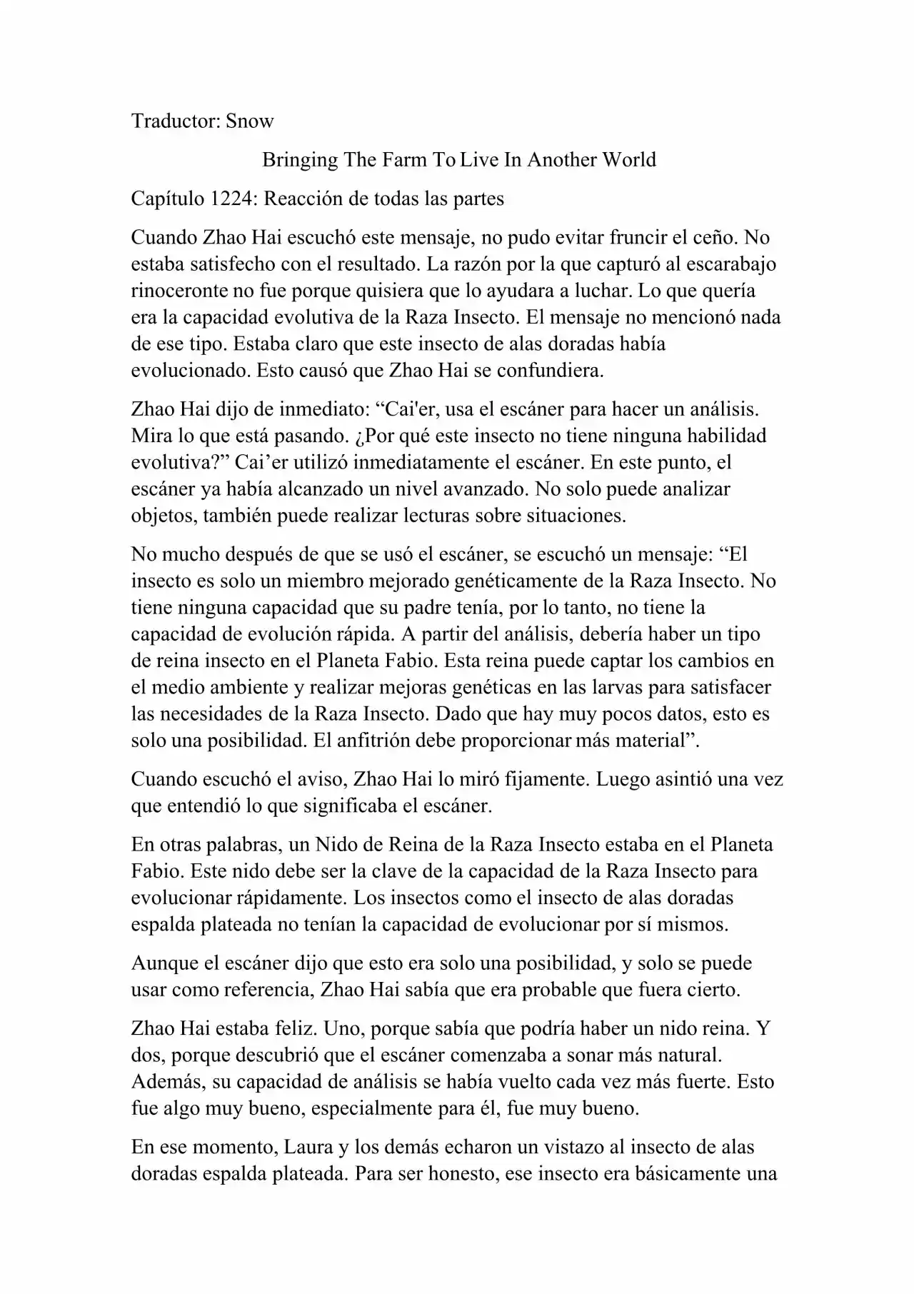 Llevando La Granja Para Vivir En Otro Mundo (Novela: Chapter 1224 - Page 1