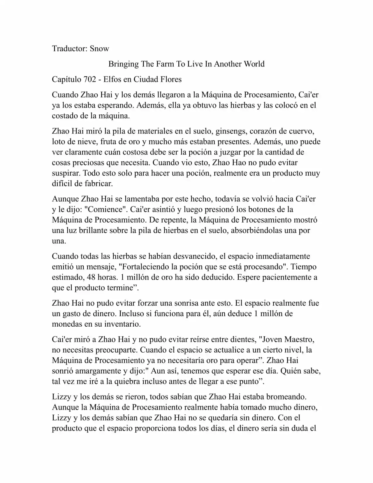 Llevando La Granja Para Vivir En Otro Mundo (Novela: Chapter 702 - Page 1