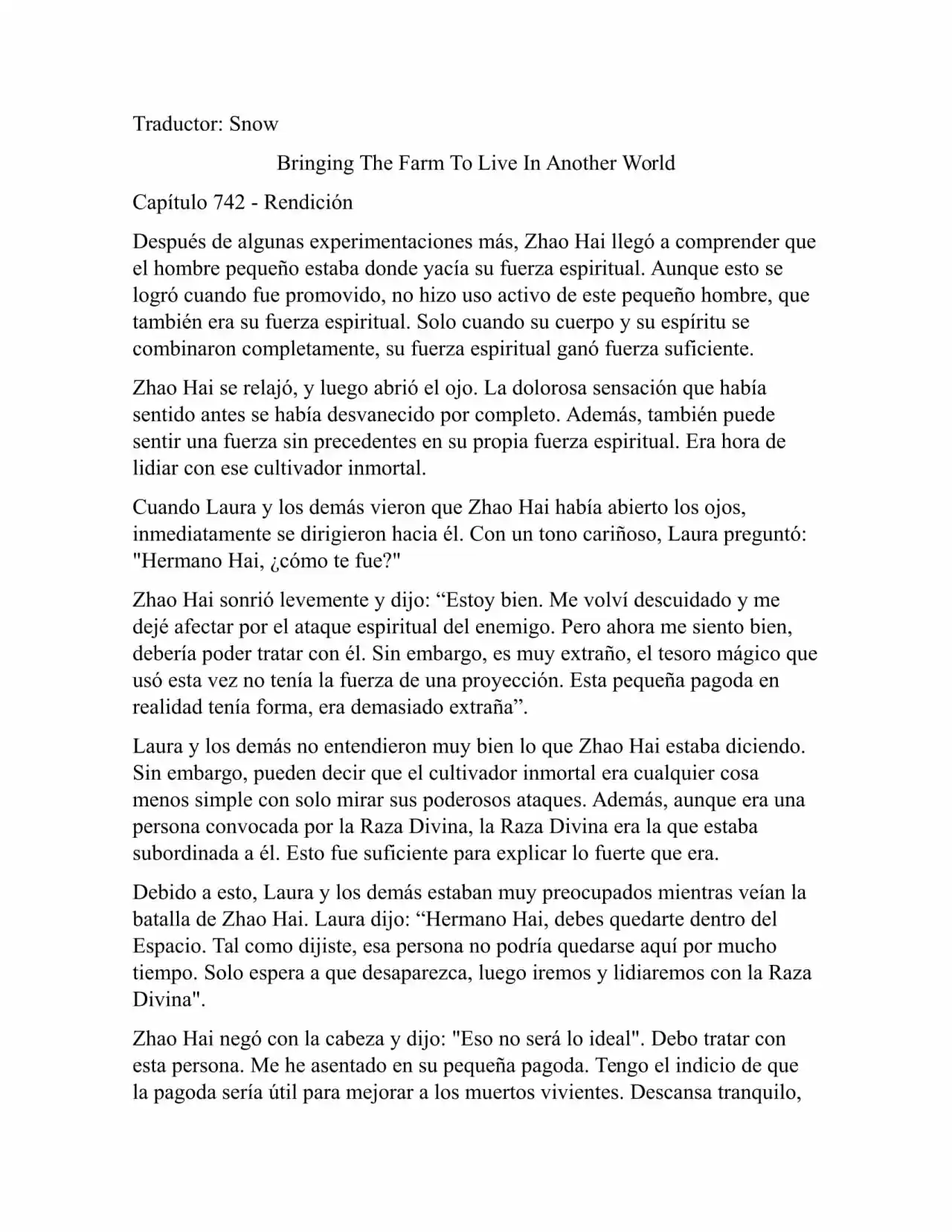 Llevando La Granja Para Vivir En Otro Mundo (Novela: Chapter 742 - Page 1