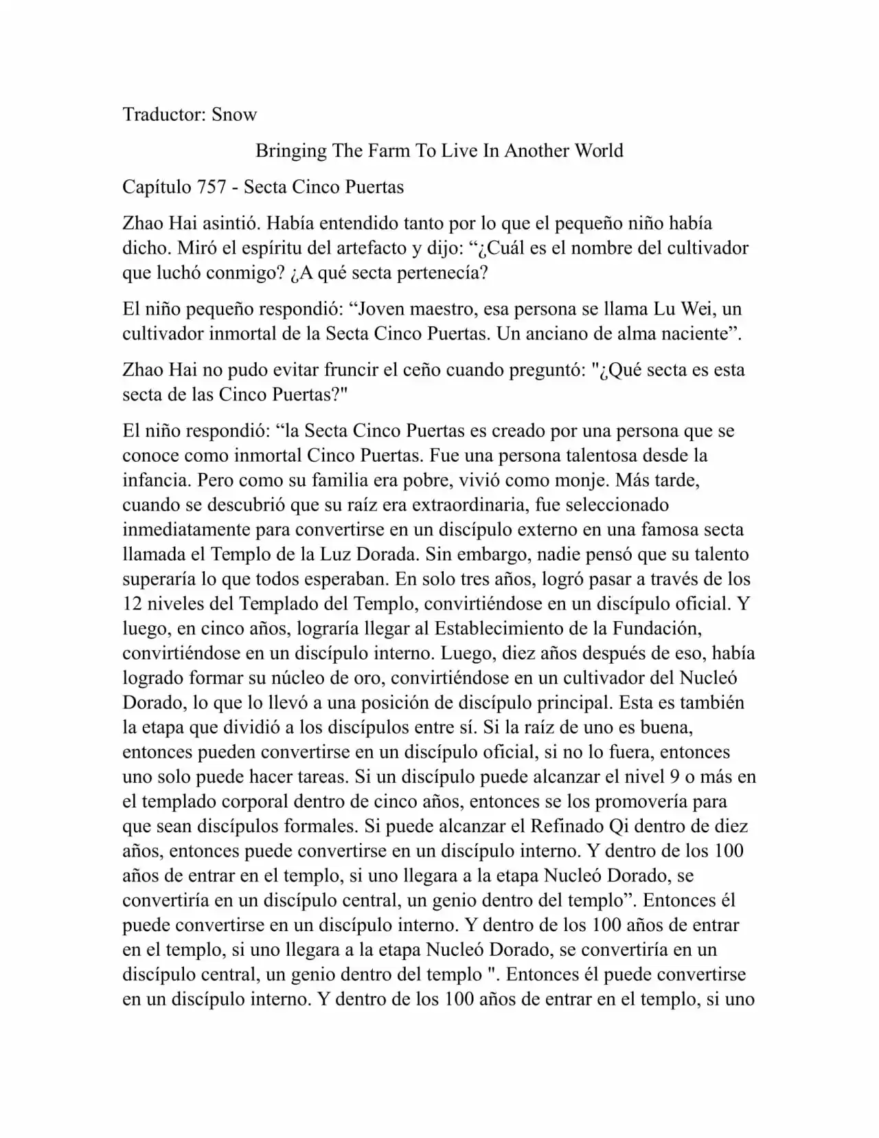 Llevando La Granja Para Vivir En Otro Mundo (Novela: Chapter 757 - Page 1