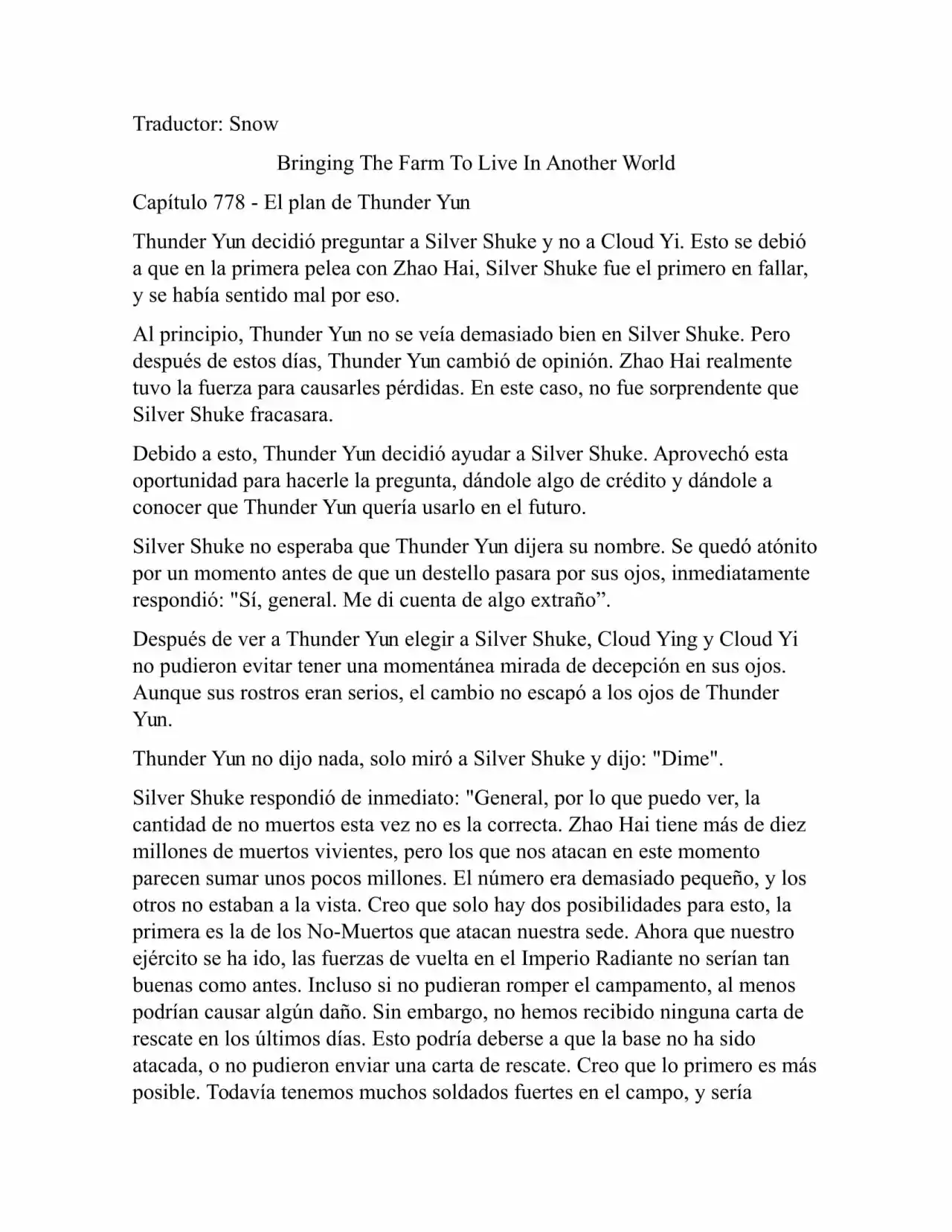 Llevando La Granja Para Vivir En Otro Mundo (Novela: Chapter 778 - Page 1