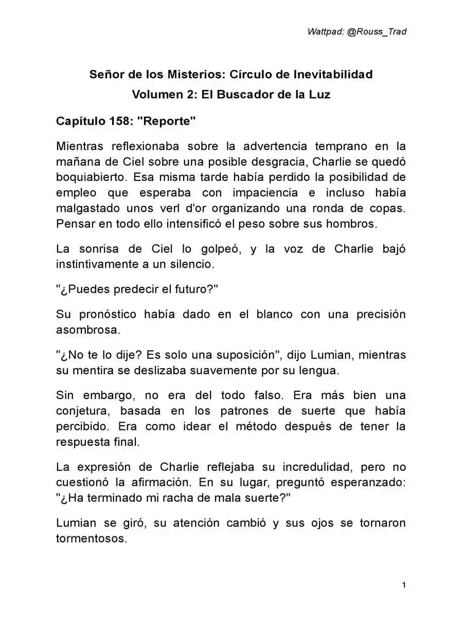 Señor De Los Misterios 2: Círculo De Inevitabilidad (Novela: Chapter 158 - Page 1