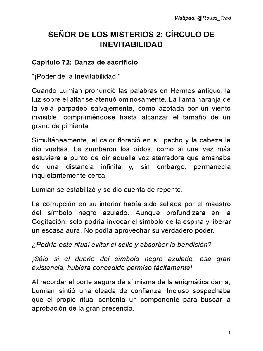 Señor De Los Misterios 2: Círculo De Inevitabilidad (Novela: Chapter 72 - Page 1