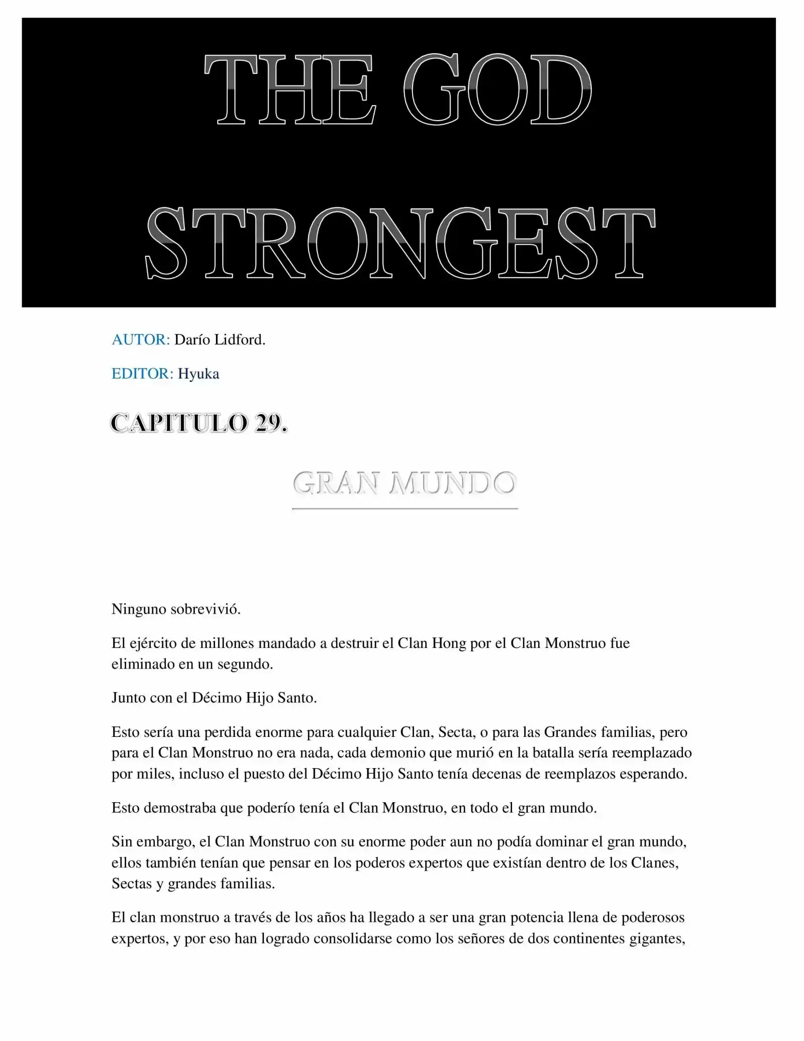 The God Strongest (Novela: Chapter 29 - Page 1