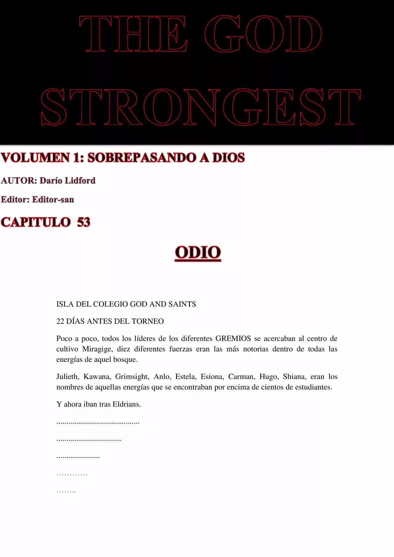 The God Strongest (Novela: Chapter 53 - Page 1