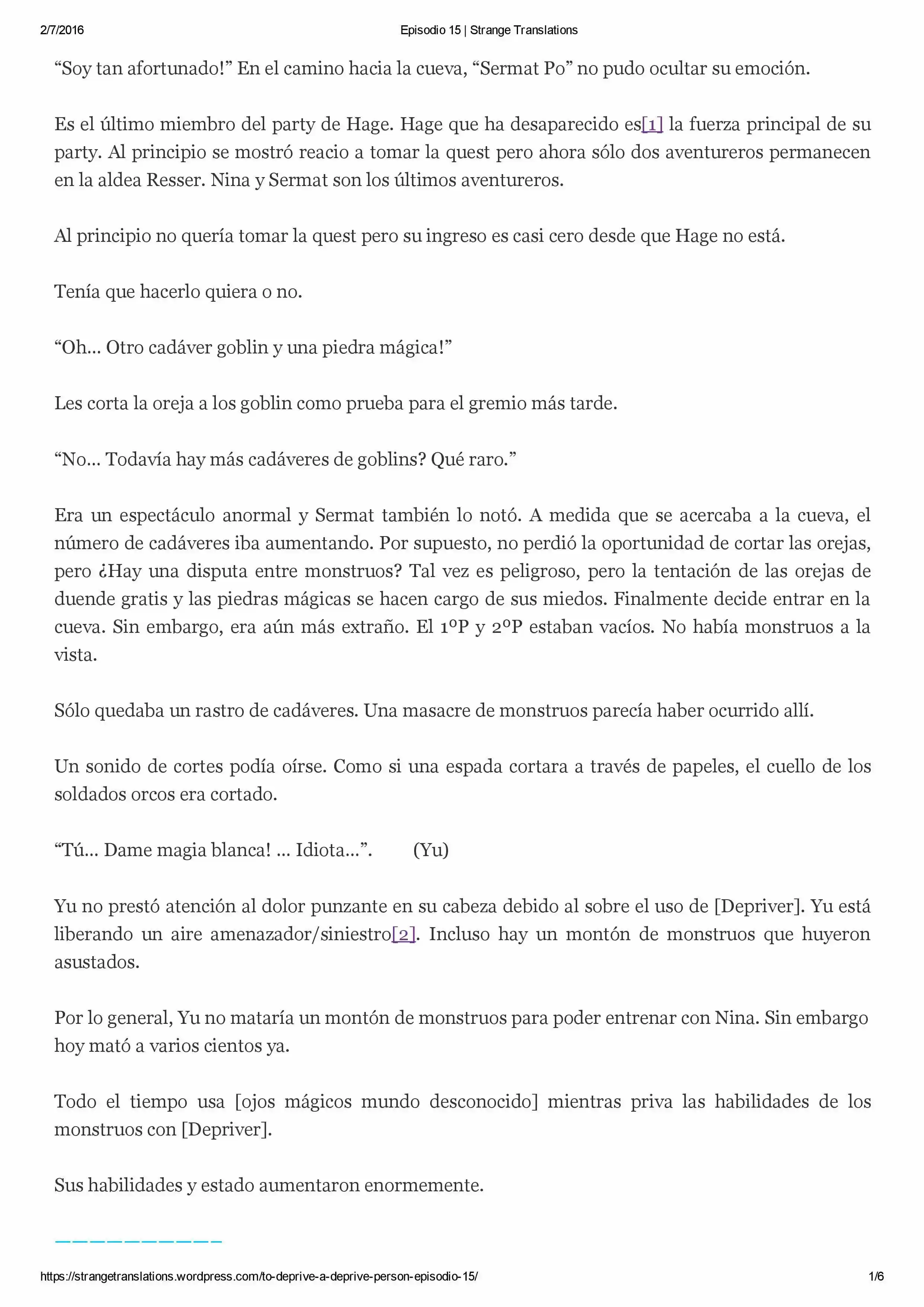 To Deprive A Deprived Person (Novela: Chapter 15 - Page 1