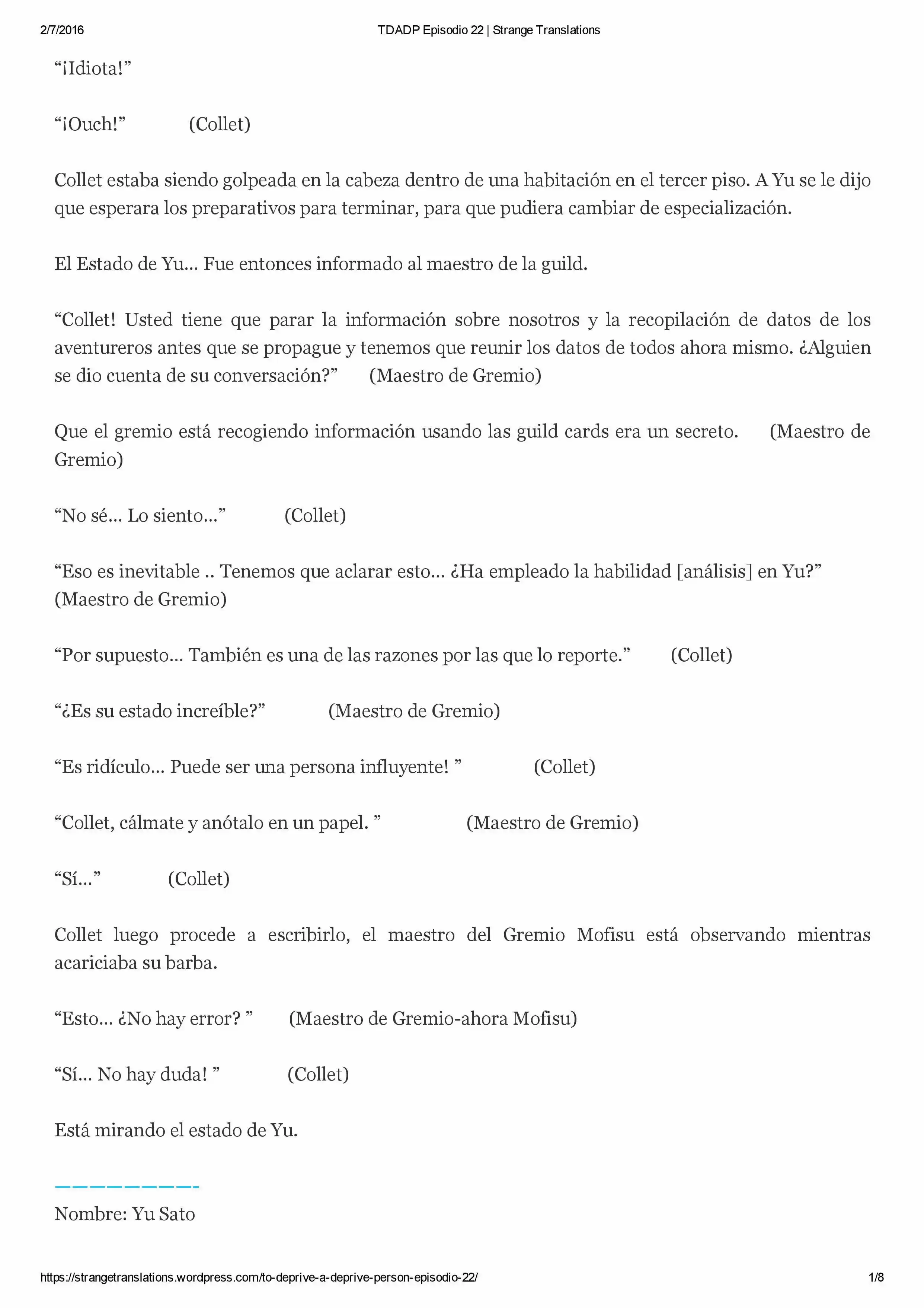 To Deprive A Deprived Person (Novela: Chapter 22 - Page 1