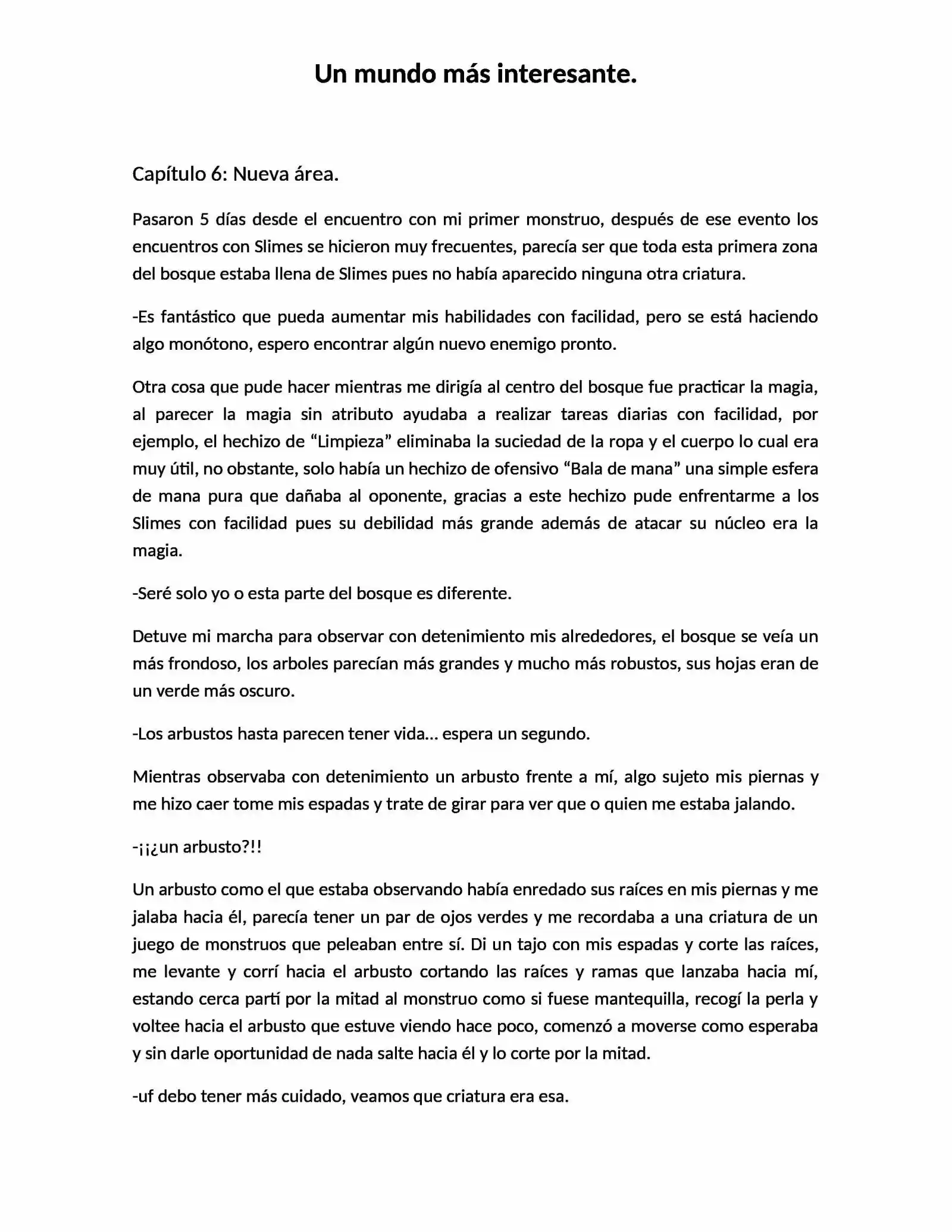 Un Mundo Mas Interesante (Novela: Chapter 6 - Page 1