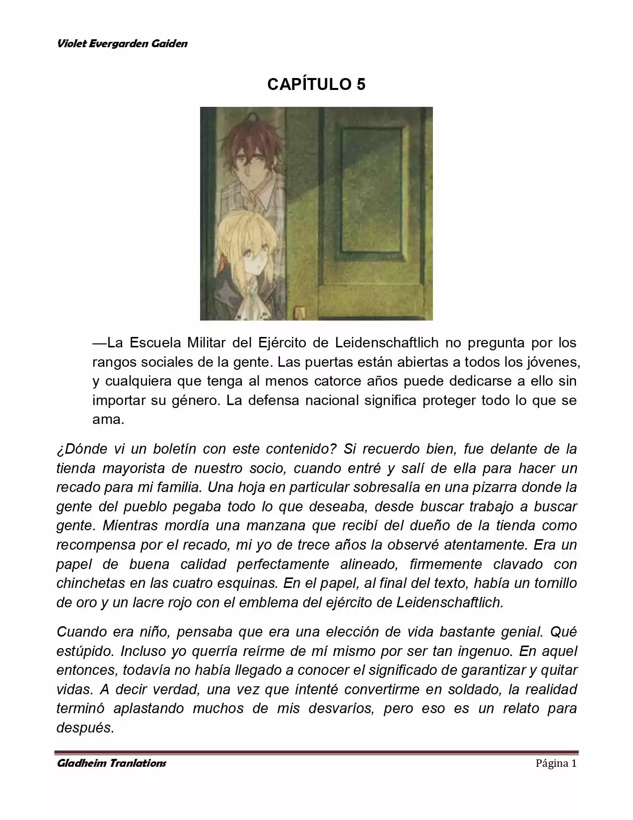 Violet Evergarden (Novela: Chapter 18 - Page 1